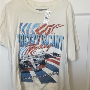 PacSun Pretty Vacant Racing Tee - Cream